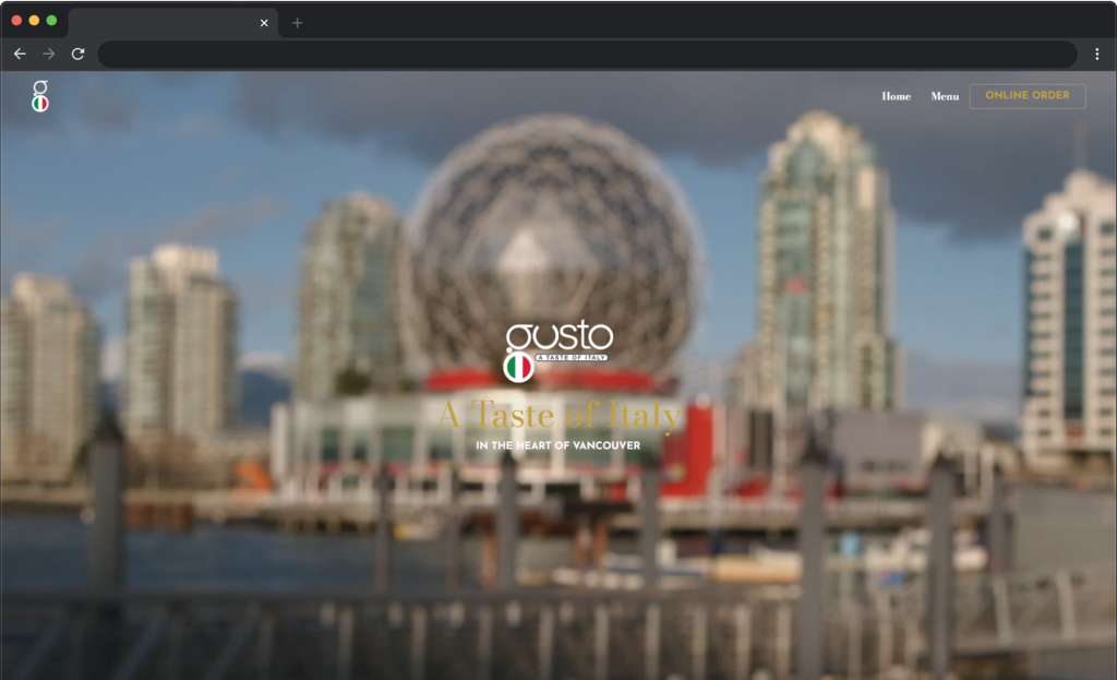 Gusto A Taste of Italy Website Development in Vancouver